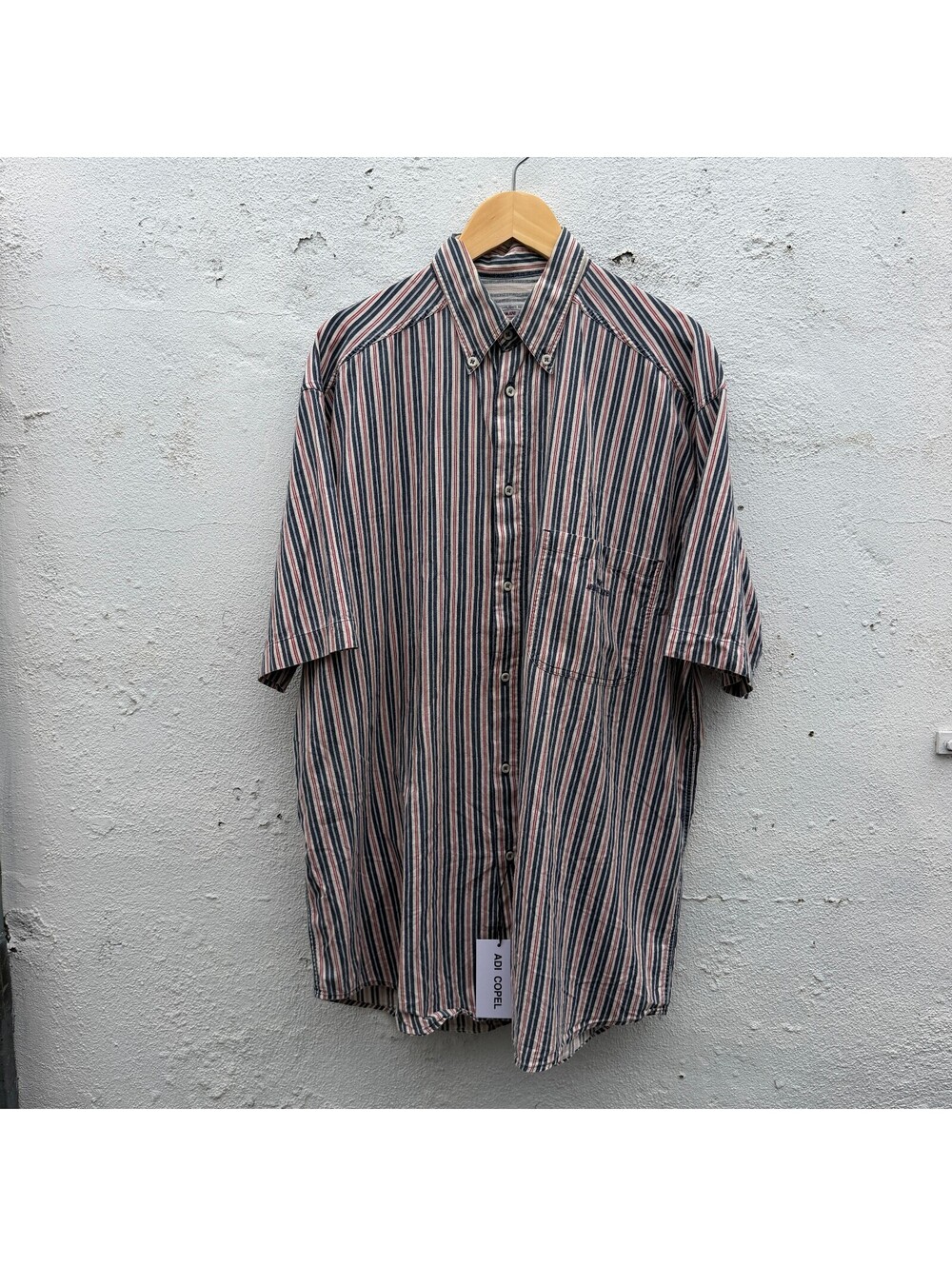 90s Armani Jeans Striped Button Down Pocket Shirt vintage